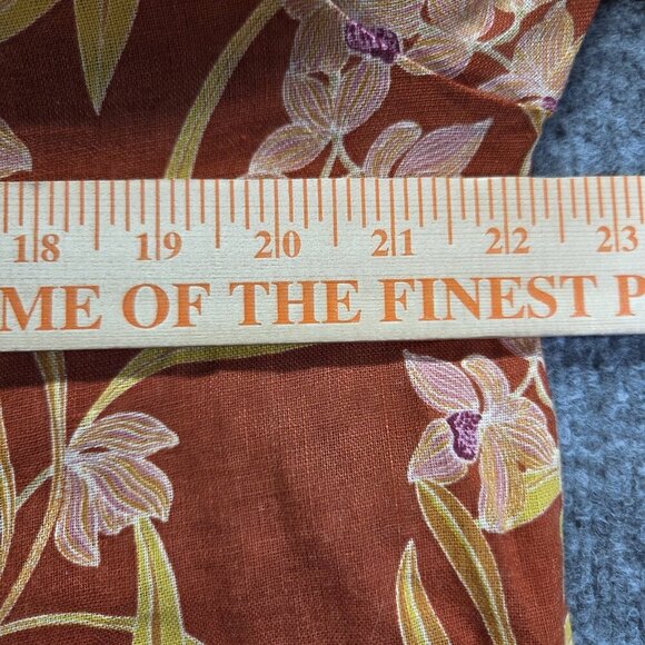 Rachel Zoe Blouse Womens Medium Floral Long Sleeve Boho Top Linen - Picture 5 of 8